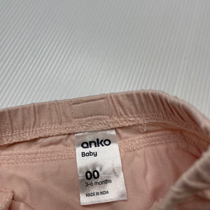 Girls Anko, pink ruffle nappy cover / bloomers, EUC, size 00,  