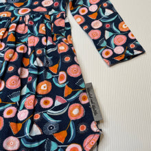 Load image into Gallery viewer, Girls Wombat and Wattle, colourful cotton long sleeve dress, GUC, size 1-2, L: 48cm