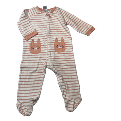 Girls Anko, striped velour zip coverall / romper, GUC, size 0,  