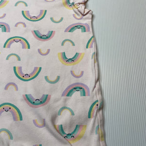 Girls Dymples, pink cotton romper, rainbows, FUC, size 1,  