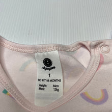 Load image into Gallery viewer, Girls Dymples, pink cotton romper, rainbows, FUC, size 1,  