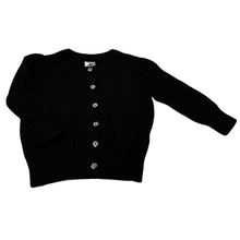 Load image into Gallery viewer, Girls H&amp;T, black knitted cotton cardigan, no size, armpit to armpit: 27cm, shoulder to cuff: 27cm, GUC, size 0,  