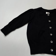 Load image into Gallery viewer, Girls H&amp;T, black knitted cotton cardigan, no size, armpit to armpit: 27cm, shoulder to cuff: 27cm, GUC, size 0,  