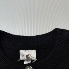 Load image into Gallery viewer, Girls H&amp;T, black knitted cotton cardigan, no size, armpit to armpit: 27cm, shoulder to cuff: 27cm, GUC, size 0,  