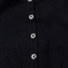 Load image into Gallery viewer, Girls H&amp;T, black knitted cotton cardigan, no size, armpit to armpit: 27cm, shoulder to cuff: 27cm, GUC, size 0,  
