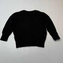 Load image into Gallery viewer, Girls H&amp;T, black knitted cotton cardigan, no size, armpit to armpit: 27cm, shoulder to cuff: 27cm, GUC, size 0,  