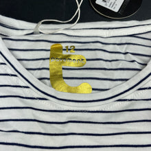 Load image into Gallery viewer, Girls Pavement, flip sequin navy stripe cotton long sleeve top, NEW, size 12,  