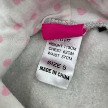Load image into Gallery viewer, Girls Disney, Minnie Mouse fleece lined hoodie sweater dress, EUC, size 5, L: 55cm