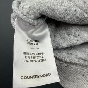 unisex Country Road, grey marle lightly quilted sweater / jumper, GUC, size 2,  