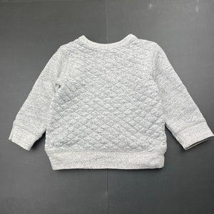 unisex Country Road, grey marle lightly quilted sweater / jumper, GUC, size 2,  