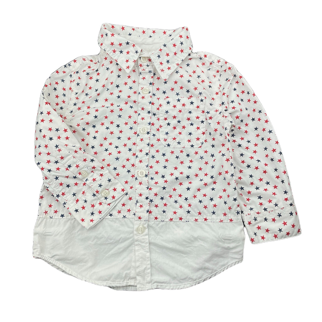 unisex Cotton On, lightweight cotton long sleeve shirt, stars, GUC, size 2,  