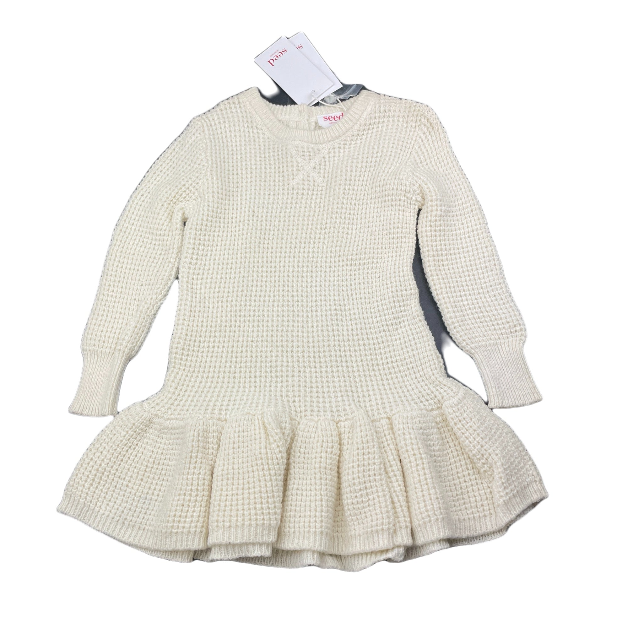 Seed, cotton/nylon/wool knit long sleeve dress, NEW, size 1-2, L: 44cm   DaisyChainClothing