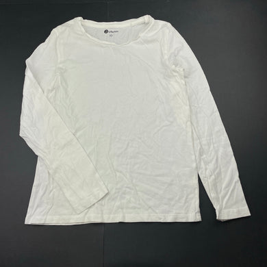 Girls B Collection, white cotton long sleeve t-shirt / top, GUC, size 10,  