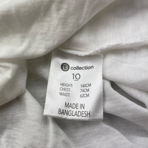 Girls B Collection, white cotton long sleeve t-shirt / top, GUC, size 10,  