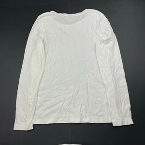 Girls B Collection, white cotton long sleeve t-shirt / top, GUC, size 10,  