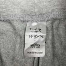 Load image into Gallery viewer, unisex Tiny Little Wonders, fleece lined track pants, elasticated, Inside leg: 29cm, GUC, size 2,  