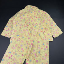 Load image into Gallery viewer, Girls yellow, flannel cotton pyjamas, birds, EUC, size 4,  