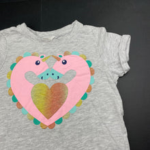 Load image into Gallery viewer, Girls Milkshake, grey marle t-shirt / top, unicorns, GUC, size 6,  