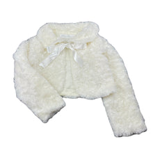 Load image into Gallery viewer, Girls Blue Sky, cream faux fur bolero jacket, EUC, size 7,  