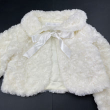 Load image into Gallery viewer, Girls Blue Sky, cream faux fur bolero jacket, EUC, size 7,  