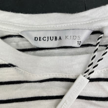 Load image into Gallery viewer, Girls DECJUBA KIDS, black &amp; white stripe cotton long sleeve top, NEW, size 12,  