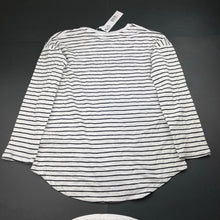 Load image into Gallery viewer, Girls DECJUBA KIDS, black &amp; white stripe cotton long sleeve top, NEW, size 12,  
