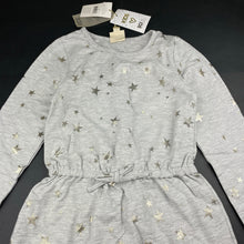 Load image into Gallery viewer, Girls Cotton On, grey casual long sleeve dress, stars, NEW, size 8, L: 65cm