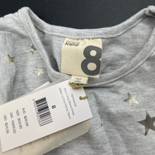 Load image into Gallery viewer, Girls Cotton On, grey casual long sleeve dress, stars, NEW, size 8, L: 65cm