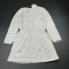 Load image into Gallery viewer, Girls Cotton On, grey casual long sleeve dress, stars, NEW, size 8, L: 65cm