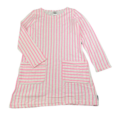 Girls Bonds, pink stripe cotton long sleeve dress, FUC, size 5, L: 55cm