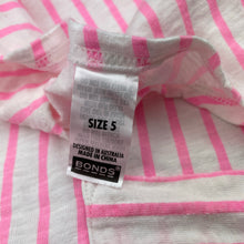 Load image into Gallery viewer, Girls Bonds, pink stripe cotton long sleeve dress, FUC, size 5, L: 55cm