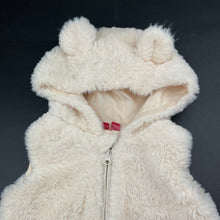 Load image into Gallery viewer, Girls Sprout, lined faux fur hooded vest, EUC, size 2,  