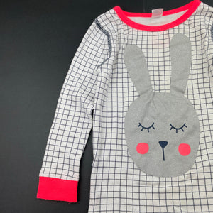 Girls Cotton On, cotton long sleeve pyjama top, rabbit, EUC, size 3,  