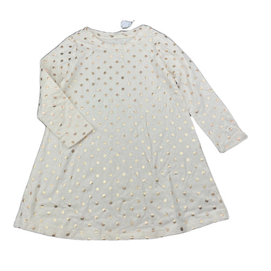 Girls Kids & Co, gold spot cotton long sleeve dress, NEW, size 2, L: 46cm