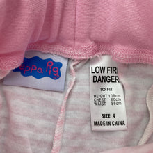 Load image into Gallery viewer, Girls Peppa Pig, striped pyjama pants/bottoms, FUC, size 4,  