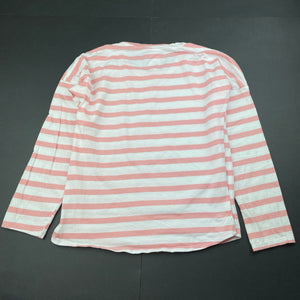 Girls Miss Understood, pink & white stripe cotton long sleeve top, GUC, size 8,  
