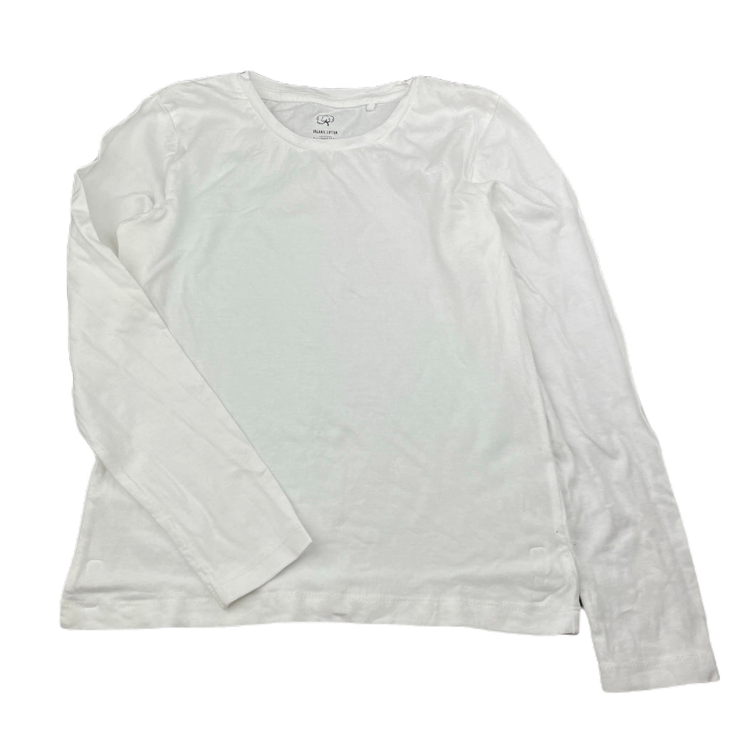 Girls Favourites, white organic cotton long sleeve top, EUC, size 12,  