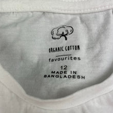 Load image into Gallery viewer, Girls Favourites, white organic cotton long sleeve top, EUC, size 12,  