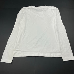 Girls Favourites, white organic cotton long sleeve top, EUC, size 12,  