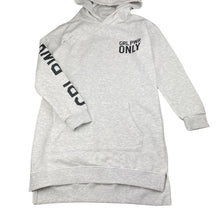 Load image into Gallery viewer, Girls B Collection, fleece lined hoodie sweater dress, EUC, size 12, L: 67cm at front
