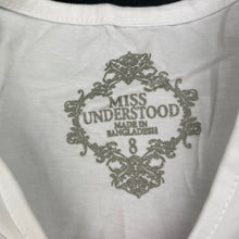 Load image into Gallery viewer, Girls Miss Understood, white stretchy long sleeve top, NEW, size 8,  