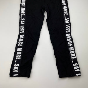 Girls Bardot Junior, black cropped leggings, elasticated, Inside leg: 44cm, GUC, size 10,  