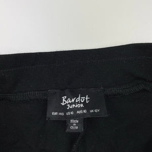 Girls Bardot Junior, black cropped leggings, elasticated, Inside leg: 44cm, GUC, size 10,  