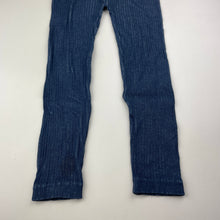 Load image into Gallery viewer, Girls H&amp;T, blue ribbed leggings, elasticated, FUC, size 4,  