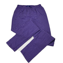 Load image into Gallery viewer, Girls L&amp;D, purple stripe stretchy leggings, Inside leg: 65cm, EUC, size 12,  
