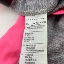 Load image into Gallery viewer, Girls Cotton On, grey &amp; pink sports/activewear leggings, Inside leg: 46cm, EUC, size 6,  
