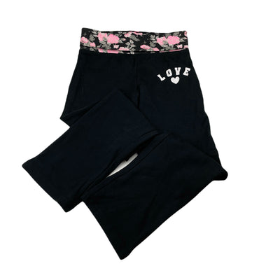 Girls B&L, black stretchy casual pants, elasticated, Inside leg: 51.5cm, EUC, size 7,  