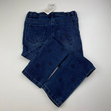 Load image into Gallery viewer, Girls H&amp;T, blue stretch denim jeans, adjustable, Inside leg: 46cm, NEW, size 5,  
