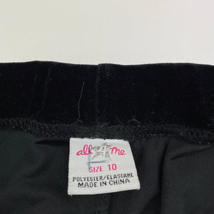 Girls All 4 Me, black velvet leggings, elasticated, Inside leg: 60cm, EUC, size 10,  