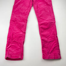 Load image into Gallery viewer, Girls M&amp;S, pink stretch corduroy pants, adjustable, Inside leg: 50cm, EUC, size 6-7,  
